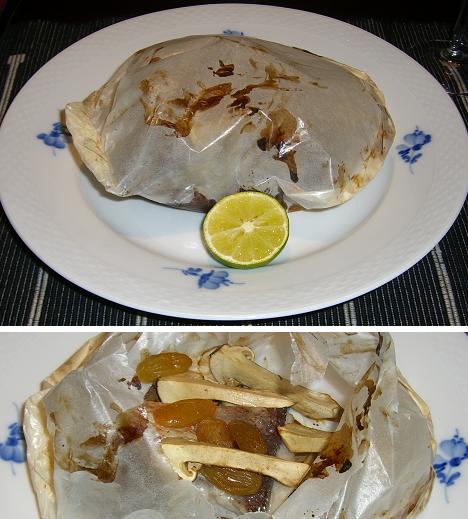 あま鯛と松茸の紙包み焼